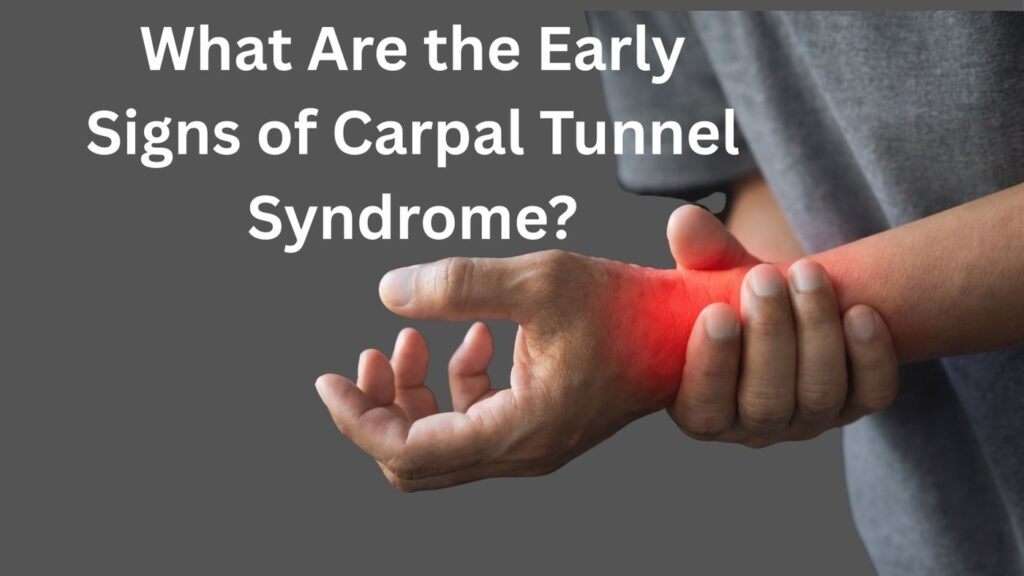 Person holding wrist with highlighted pain area showing early signs of carpal tunnel syndrome