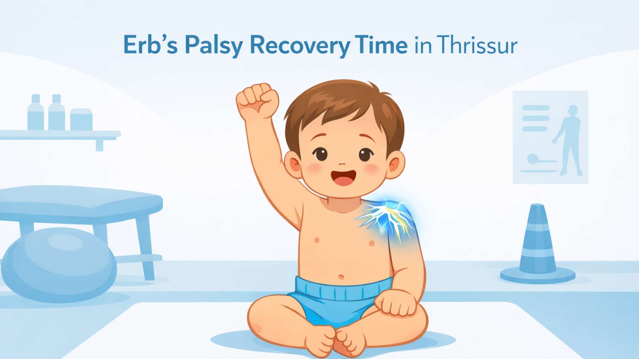 Erb’s Palsy Recovery Time in Thrissur showing a child improving arm movement during physiotherapy and nerve healing
