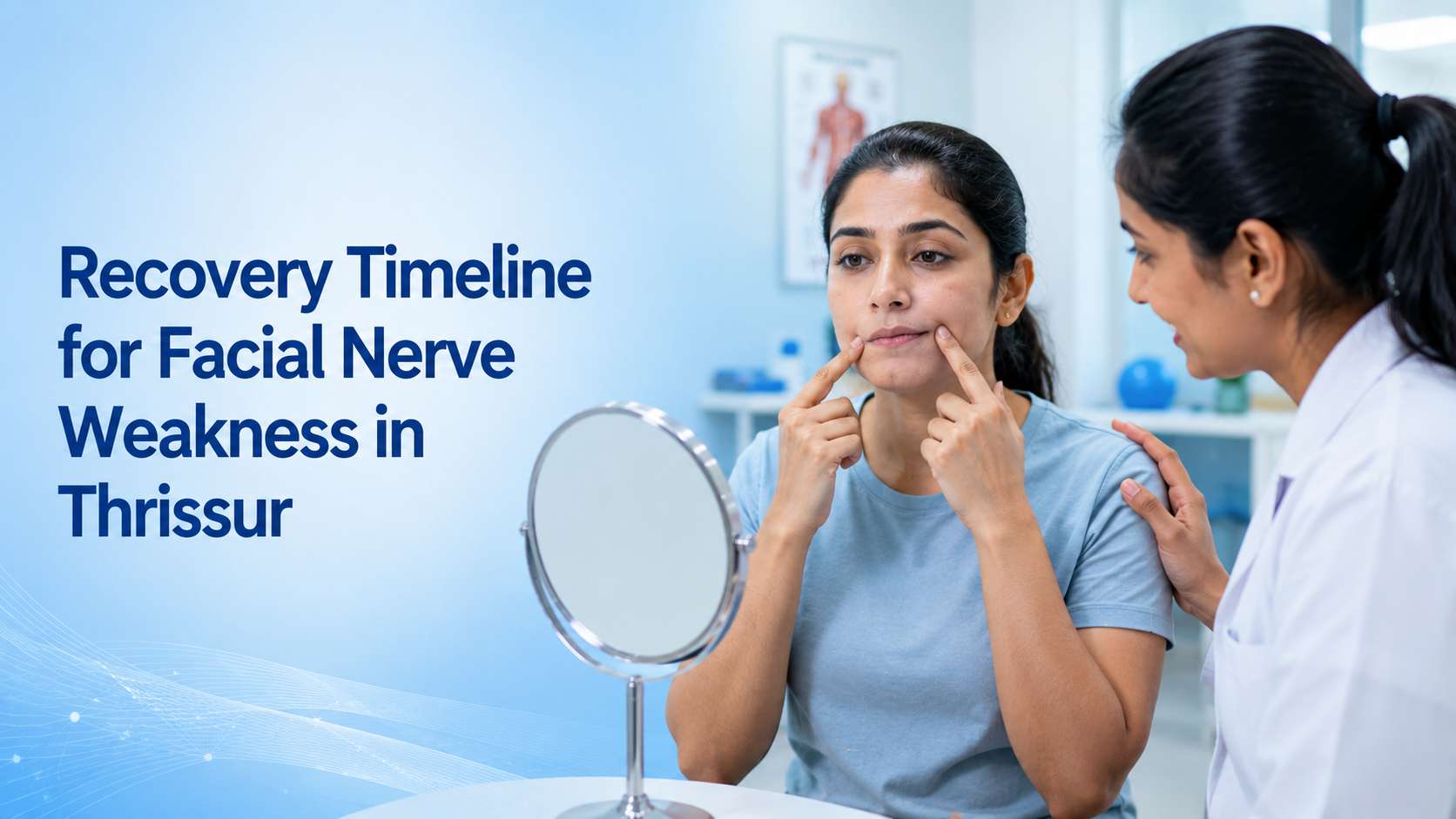 Recovery Timeline for Facial Nerve Weakness in Thrissur showing facial rehabilitation exercises and physiotherapy consultation