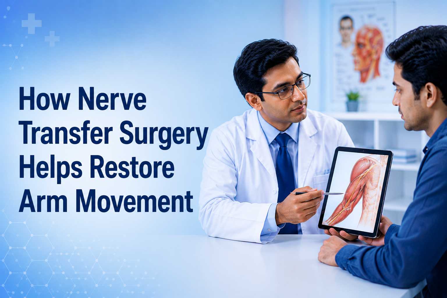 How Nerve Transfer Surgery Helps Restore Arm Movement consultation with specialist explaining nerve reconstruction and arm function recovery