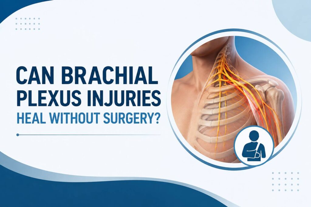 Can brachial plexus injuries heal without surgery showing an anatomical illustration of the brachial plexus nerves