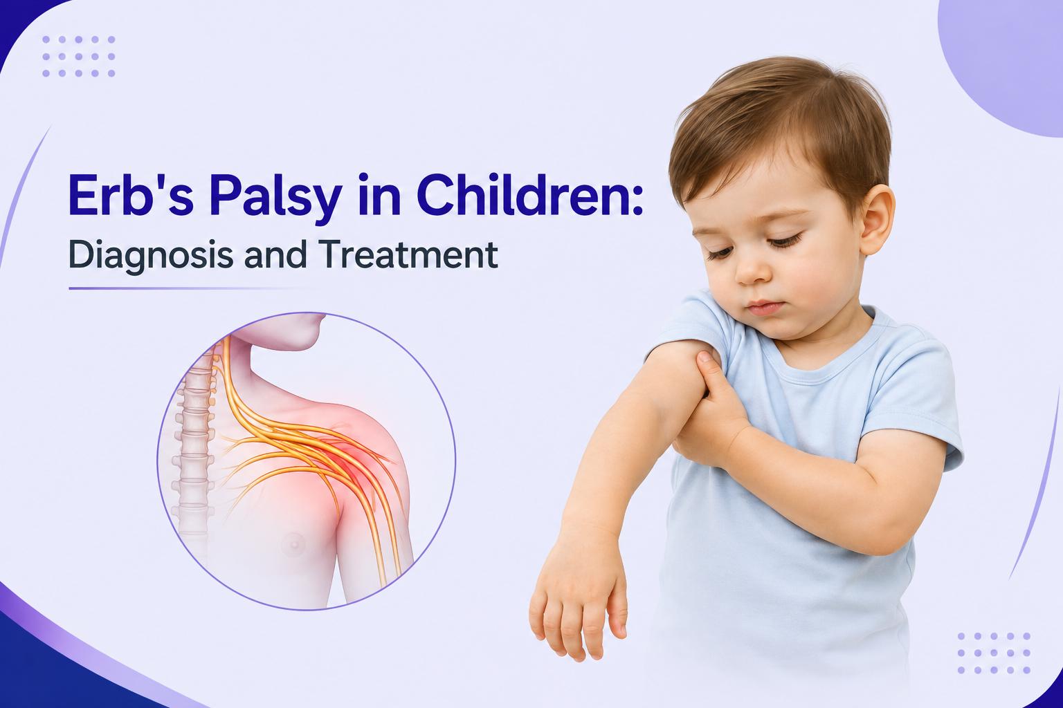Erb's Palsy in Children showing brachial plexus nerve involvement and affected arm movement